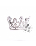 Mini coronita metalica argintie cu perlute