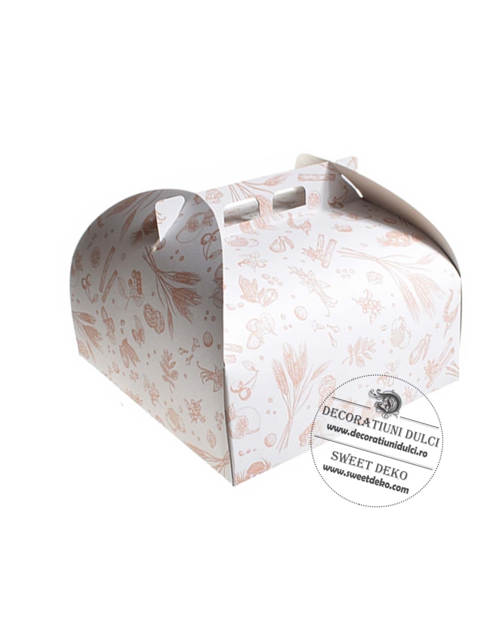 Cutie tort alba patrata | Decoratiuni Dulci