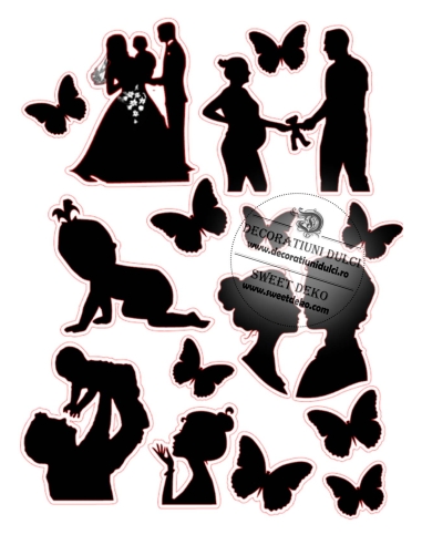 Nunta si bebelus - Siluete comestibile | Decoratiuni Dulci