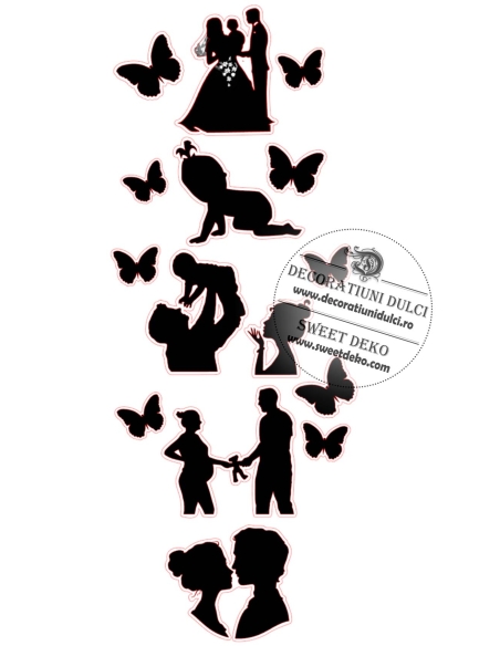Nunta si bebelus - Siluete comestibile | Decoratiuni Dulci