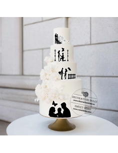 Siluete comestibila Casatorie - decor tort