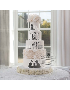 Siluete comestibila Casatorie - decor tort 2