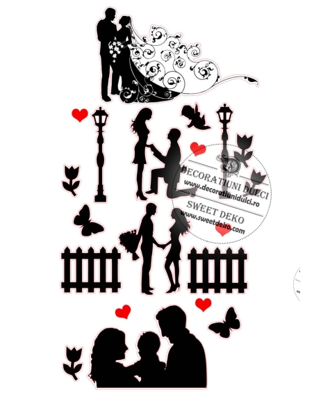 Siluete comestibila Casatorie - decor tort