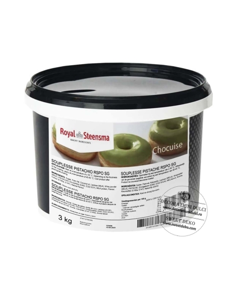 Glazura flexibila cu aroma de fistic | Souplesse Pistachio 3kg