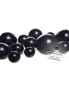 Set 20 sfere tort topper negru lucios 2