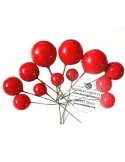 Sfere rosii decor tort, decor necomestibil (20buc/set)