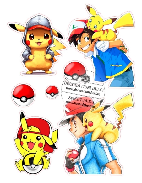 Imagine comestibila Pikachu si Ash