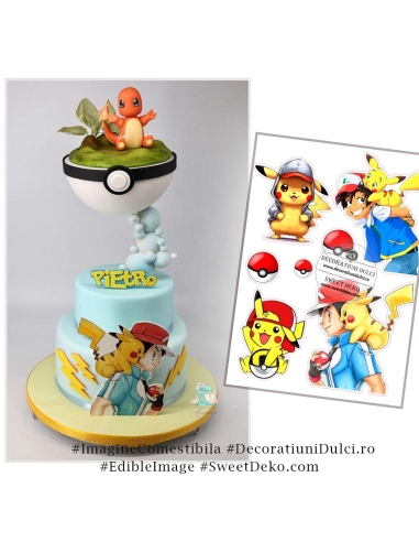 Imagine comestibila Pikachu si Ash