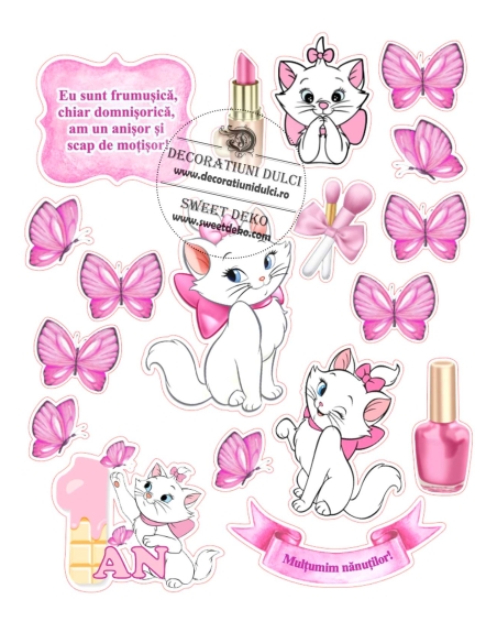 Imagine comestibila tort Mot Pisicuta Marie