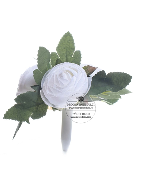 Topper buchetel ranunculus alb