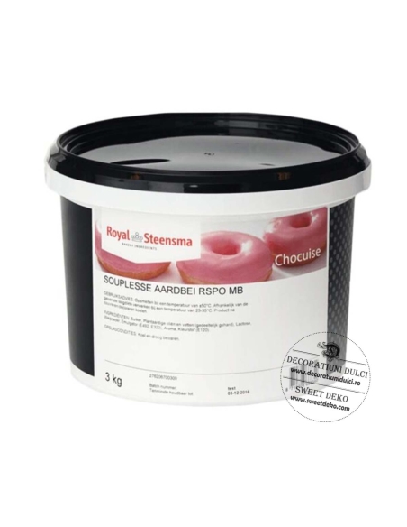 Glazura flexibila cu aroma de capsuna | Souplesse Strawberry 3kg