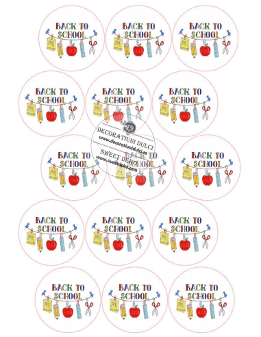 Imagine comestibila |Back to School Cookie Toppers