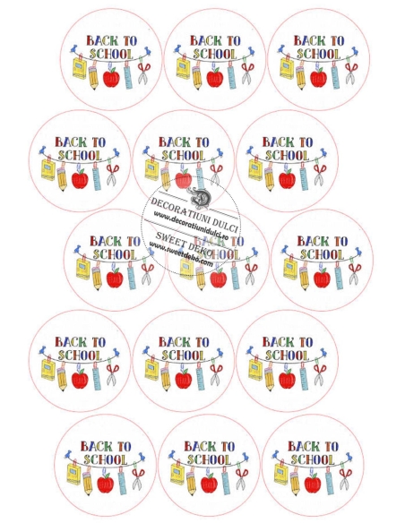 Imagine comestibila |Back to School Cookie Toppers