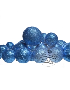 Sfere albastru glitterat (20buc/set) 2