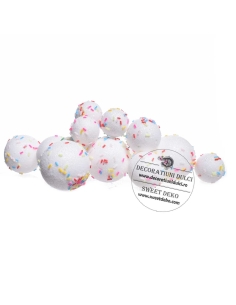 Sfere albe cu bombonici (20buc/set)
