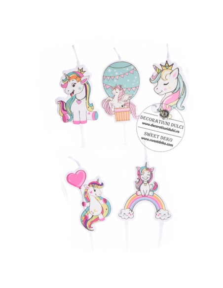 Lumanari desert | unicorni dragalasi (set 5 bucati)