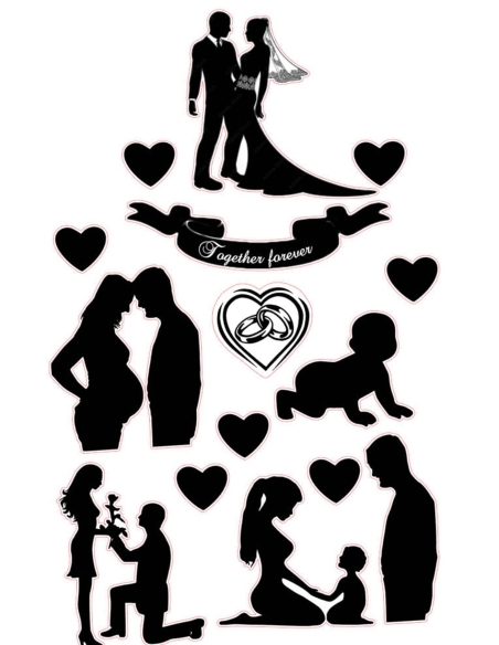 Siluete decor tort nunta - Our Love Siluete decor tort nunta - Our Love