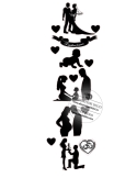 Siluete decor tort nunta - Our Love