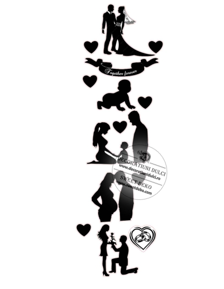 Siluete decor tort nunta - Our Love Siluete decor tort nunta - Our Love