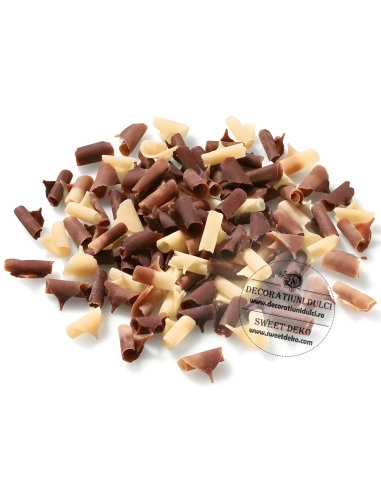 Decoratiuni blossoms duo, ciocolata alba neagra, Callebaut