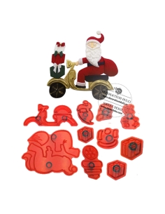 Decupatoare Mos Craciun pe scuter | Decoratiuni Dulci