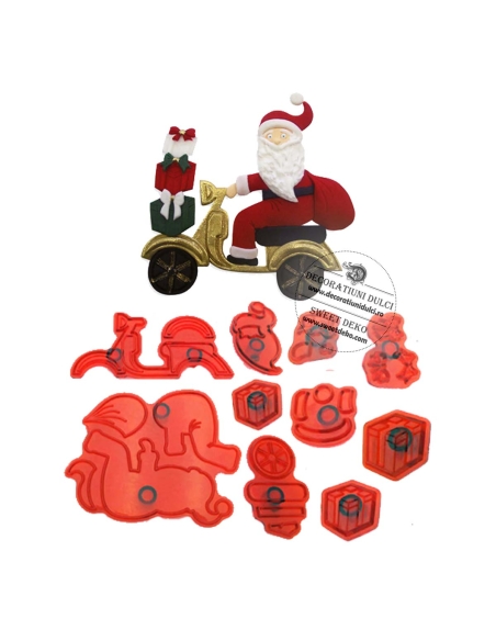 Decupatoare Mos Craciun pe scuter | Decoratiuni Dulci