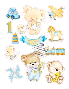 Ursuletii dulci, imagine comestibila pentru tort baietel