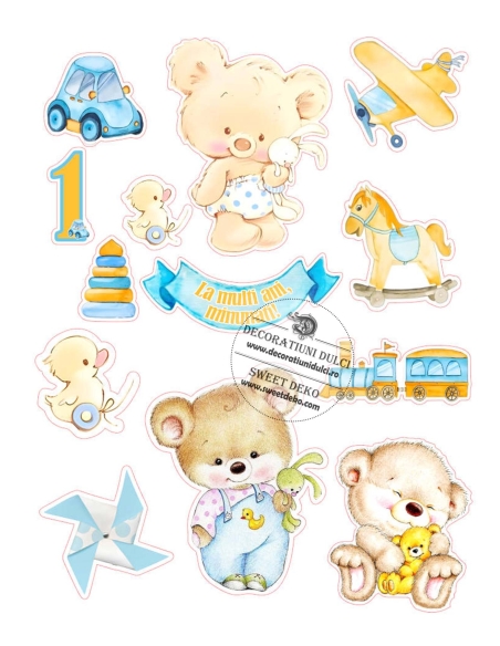 Ursuletii dulci, imagine comestibila pentru tort baietel