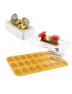 Mulaj broderie fulgi si conuri de brad | Inverno - silicon mold N12 pine cone