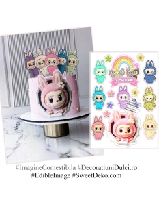 Imagine comestibila Surpriza LaBubu roz 2