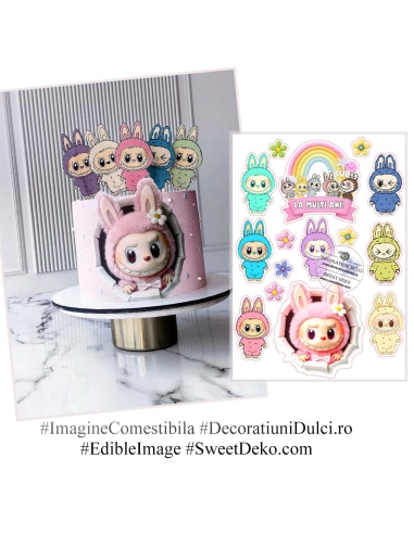 Imagine comestibila Surpriza LaBubu roz