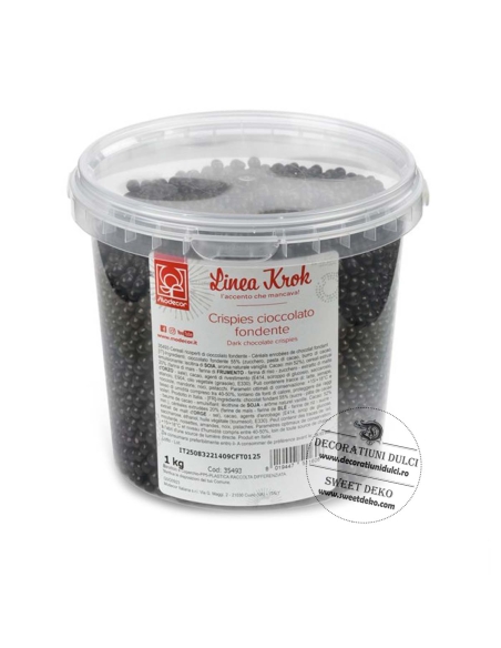 Crispies ciocolata neagra Modecor 1kg | crunchies in ciocolata veritabila