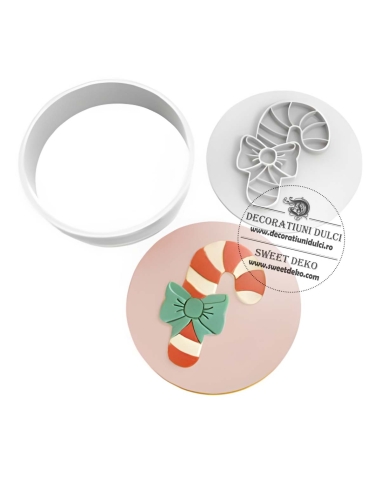 Decupator biscuite si presa Candy Cane