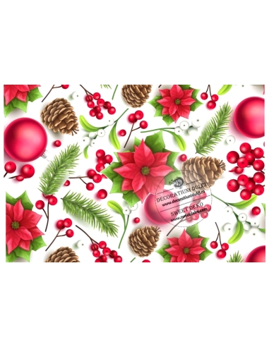 Textura crengute si decoratiuni de Craciun, imagine comestibila