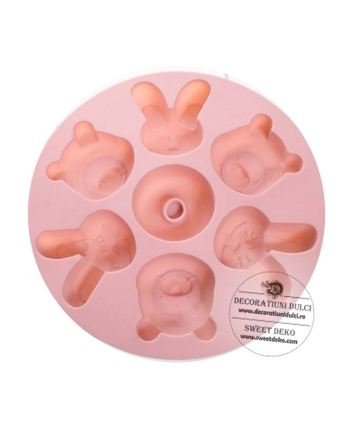 Mulaj din silicon 7 forme Winnie si iepuras