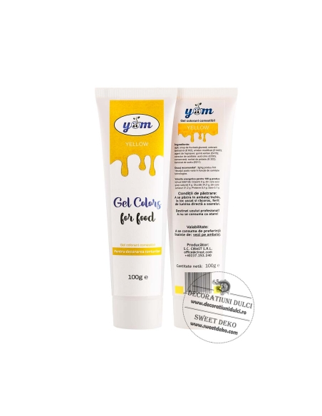 Colorant gel  alimentar YAM Galben 100g