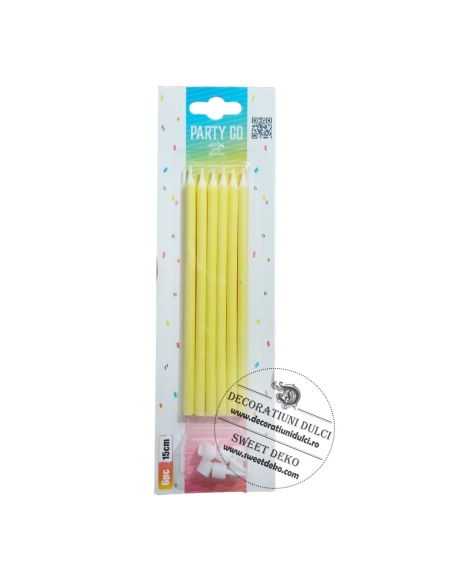 Lumanari tort | galbene 14.5cm (6buc/set)