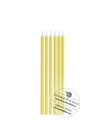 Lumanari tort | galbene 14.5cm (6buc/set)