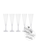 Pahare plastic cu picior | PS transparent set 10buc.