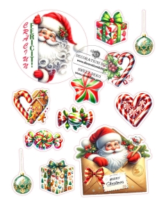 Imagine comestibila  Mos Craciun, cadouri si bomboane