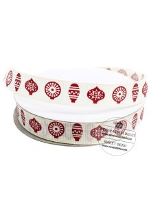 Pamblica alba cu globuri rosii (1.2cm) - 20m