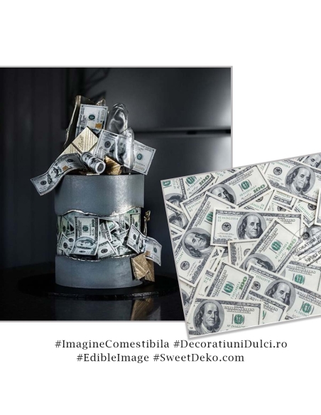 Imagine comestibila textura bancnote dolari