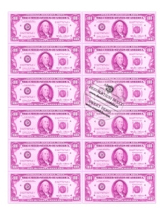 Imagine comestibila 100 USD roz