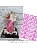 Imagine comestibila 100 USD roz