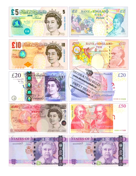 Imagine comestibila Lire bancnote fata verso