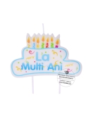 Lumanare tort cu mesaj albastru, La Multi Ani