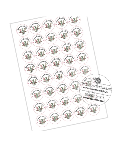 Etichete autoadezive turcoaz si roz | Homemade with love