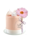Decor floare gerbera roz cu 2 agrafe prindere