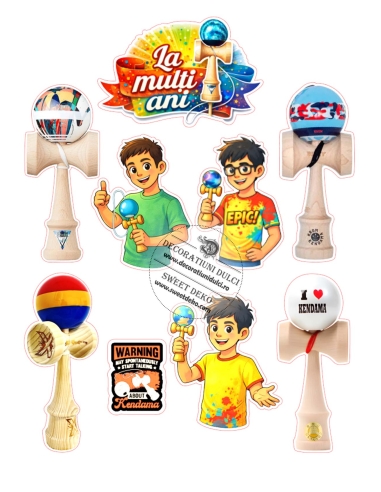 Imagine pentru decor tort Jucatori de kendama