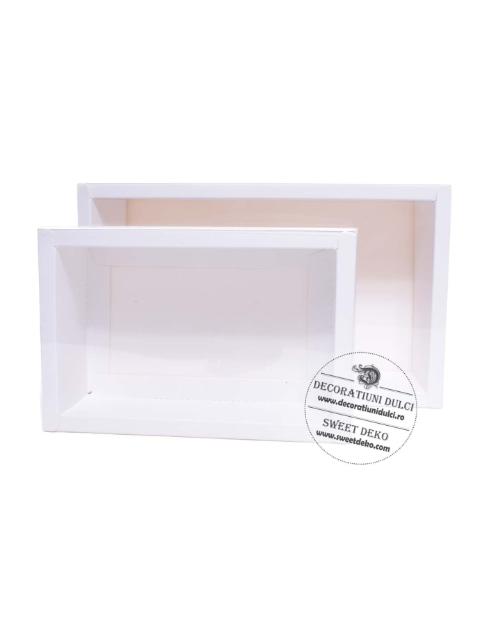 Set 6 cutii dreptunghiulare cu capac transparent (17cm x 12cm)